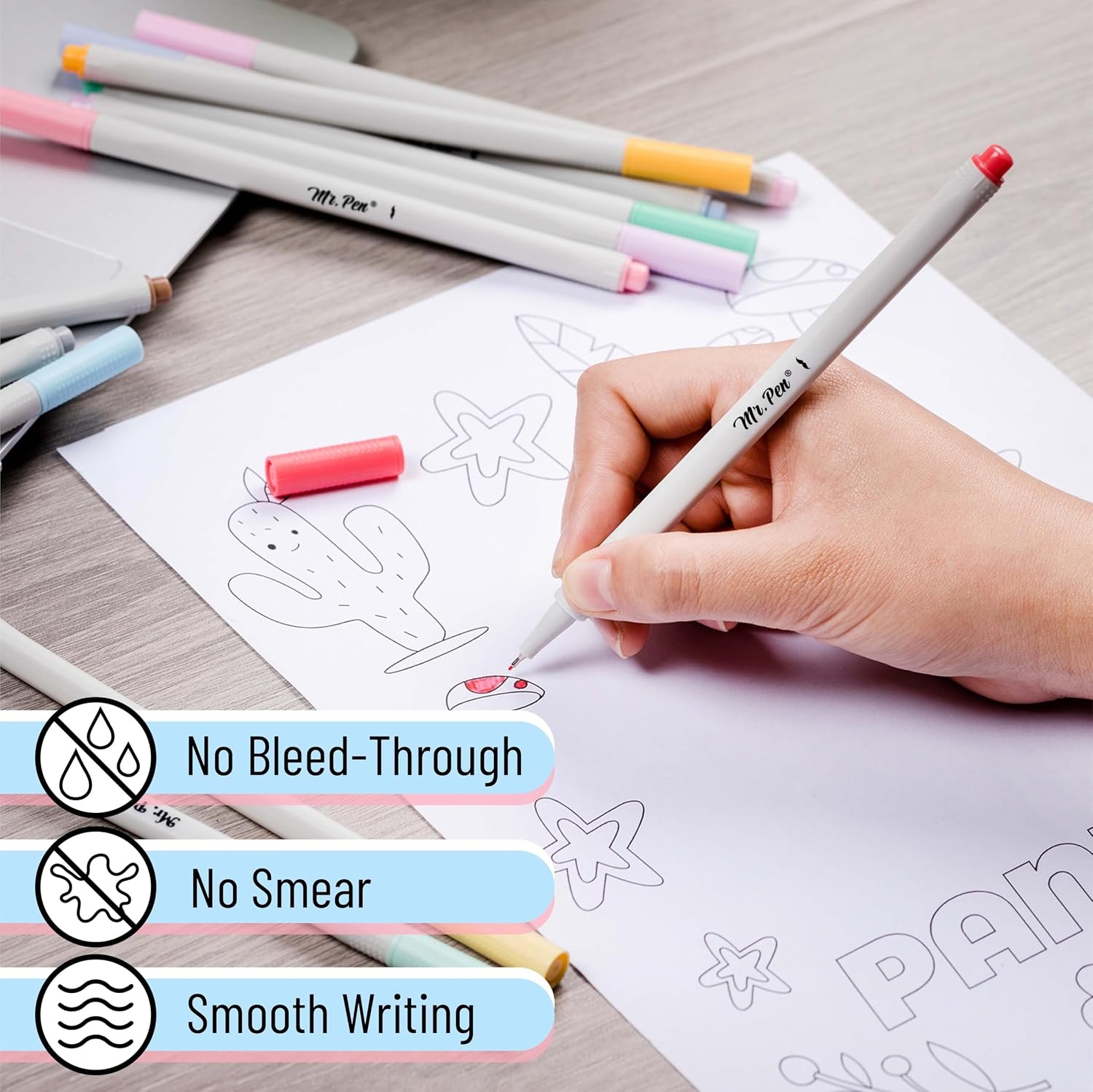 image:imageMr Pen Colored Fineliner Pens 12 Pack Fine Point Smooth Bible Journaling Pens for Detailed Drawing NoteTaking Coloring Sketching Planning amp Art Projects School SuppliesPastel Colors
