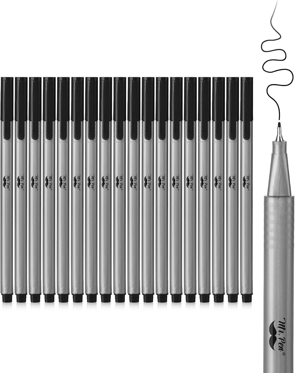 image:imageMr Pen Colored Fineliner Pens 12 Pack Fine Point Smooth Bible Journaling Pens for Detailed Drawing NoteTaking Coloring Sketching Planning amp Art Projects School SuppliesBlack