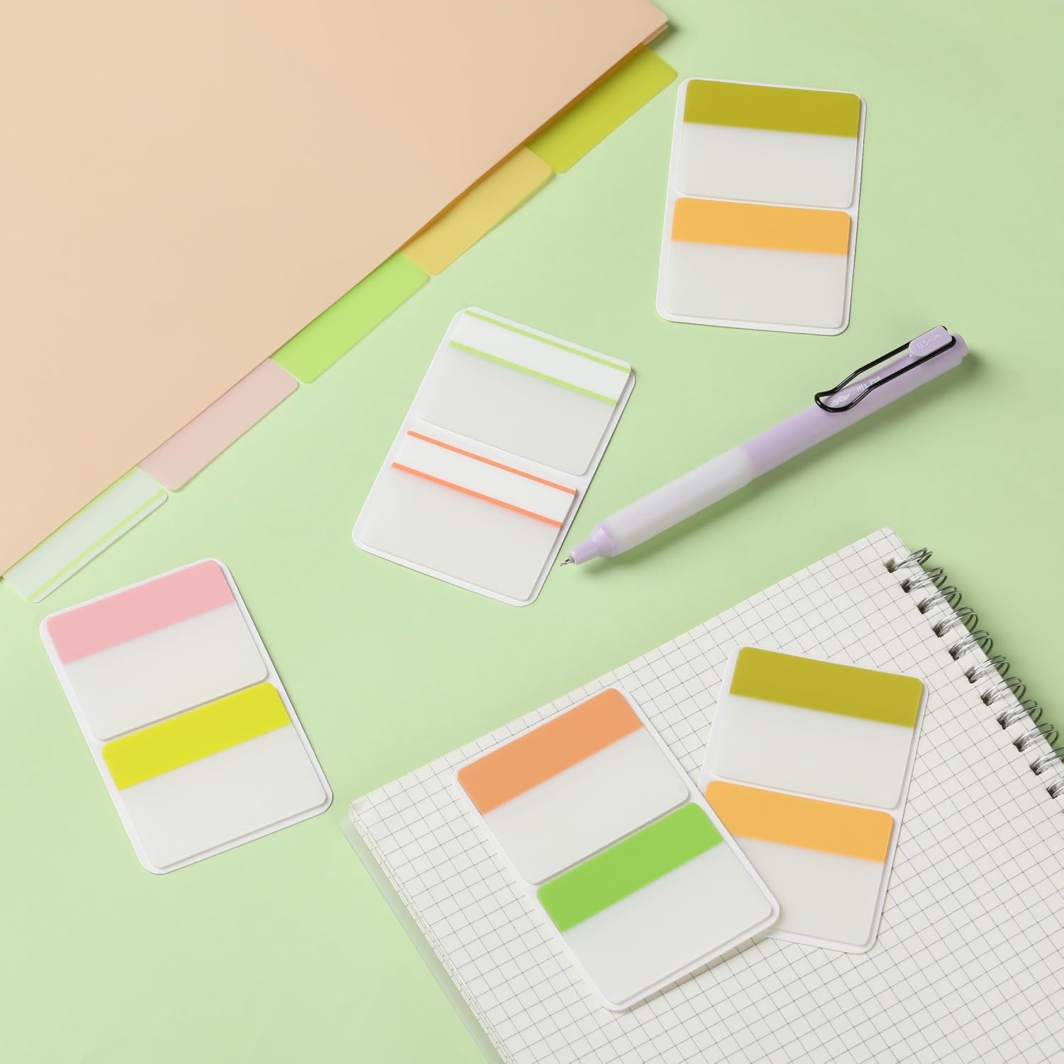image:imageMr Pen Sticky Index Tabs 500 pcs 21 Sets Pastel  Writable Colored Page Markers for Reading Notes Books Binders Notebook Folders and Classify Files WaterResistantCitrus