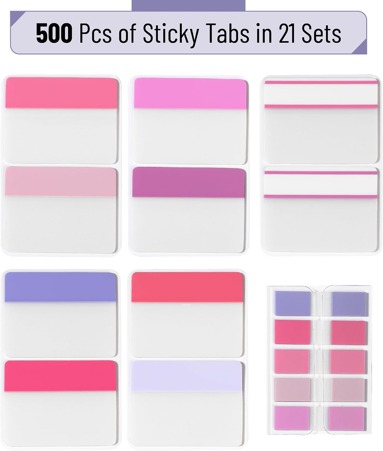 image:imageMr Pen Sticky Index Tabs 500 pcs 21 Sets Pastel  Writable Colored Page Markers for Reading Notes Books Binders Notebook Folders and Classify Files WaterResistantBlossom