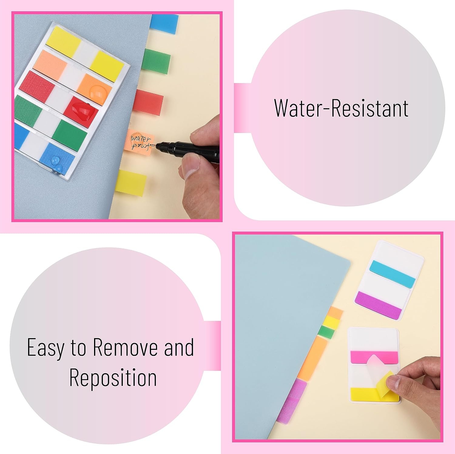 image:imageMr Pen Sticky Index Tabs 500 pcs 21 Sets Pastel  Writable Colored Page Markers for Reading Notes Books Binders Notebook Folders and Classify Files WaterResistantVibrant
