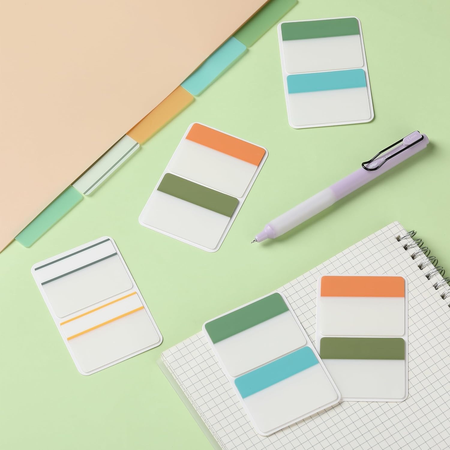 image:imageMr Pen Sticky Index Tabs 500 pcs 21 Sets Pastel  Writable Colored Page Markers for Reading Notes Books Binders Notebook Folders and Classify Files WaterResistantGarden