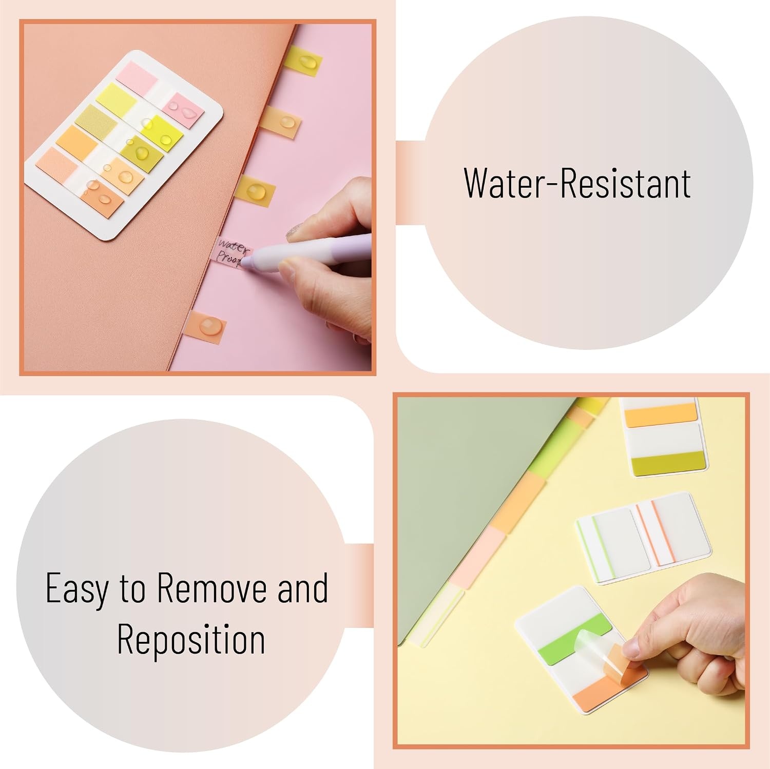 image:imageMr Pen Sticky Index Tabs 500 pcs 21 Sets Pastel  Writable Colored Page Markers for Reading Notes Books Binders Notebook Folders and Classify Files WaterResistantCitrus