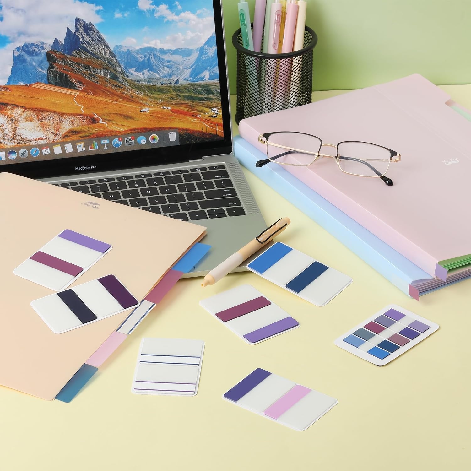 image:imageMr Pen Sticky Index Tabs 500 pcs 21 Sets Pastel  Writable Colored Page Markers for Reading Notes Books Binders Notebook Folders and Classify Files WaterResistantSpace