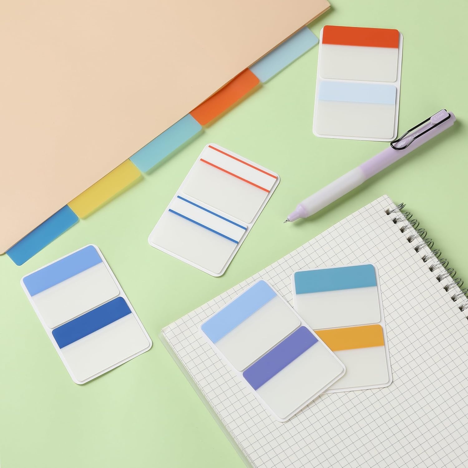 image:imageMr Pen Sticky Index Tabs 500 pcs 21 Sets Pastel  Writable Colored Page Markers for Reading Notes Books Binders Notebook Folders and Classify Files WaterResistantWinter