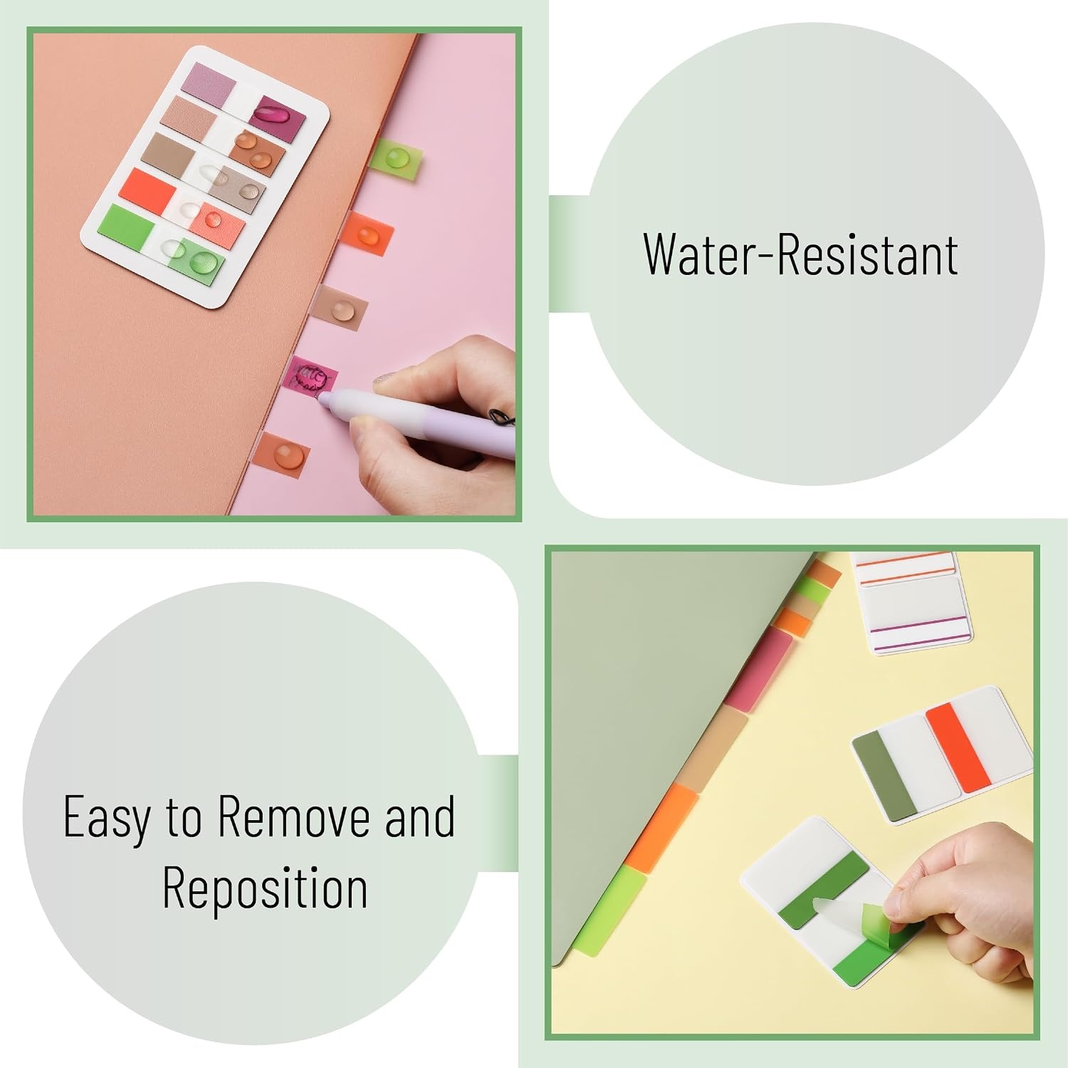 image:imageMr Pen Sticky Index Tabs 500 pcs 21 Sets Pastel  Writable Colored Page Markers for Reading Notes Books Binders Notebook Folders and Classify Files WaterResistantBeetroot