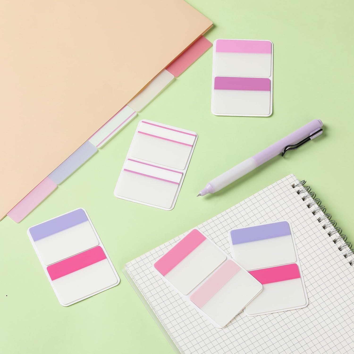 image:imageMr Pen Sticky Index Tabs 500 pcs 21 Sets Pastel  Writable Colored Page Markers for Reading Notes Books Binders Notebook Folders and Classify Files WaterResistantBlossom