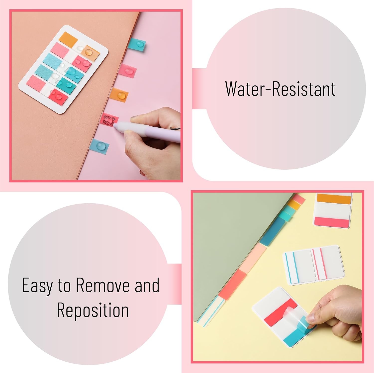 image:imageMr Pen Sticky Index Tabs 500 pcs 21 Sets Pastel  Writable Colored Page Markers for Reading Notes Books Binders Notebook Folders and Classify Files WaterResistantTropical