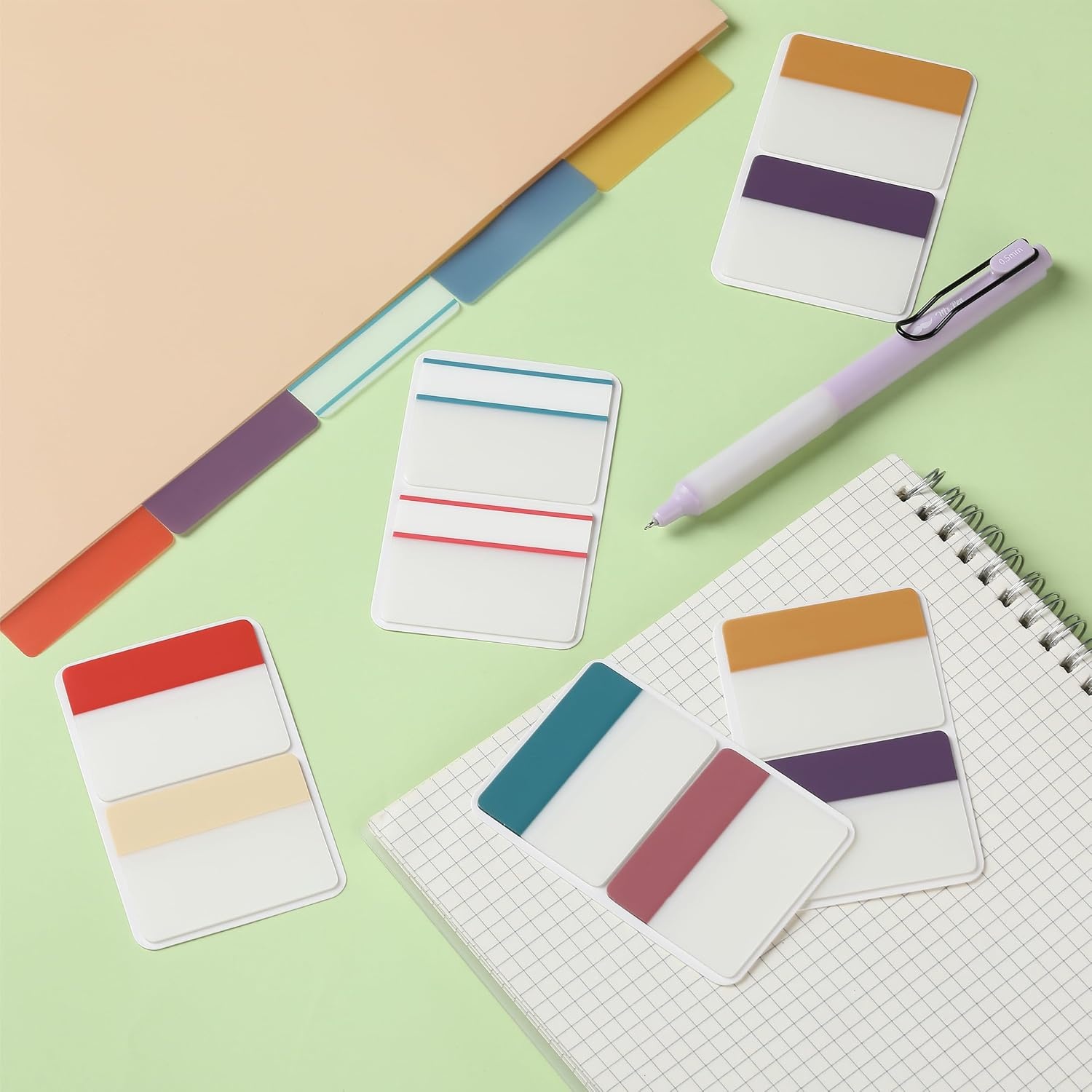 image:imageMr Pen Sticky Index Tabs 500 pcs 21 Sets Pastel  Writable Colored Page Markers for Reading Notes Books Binders Notebook Folders and Classify Files WaterResistantRetro
