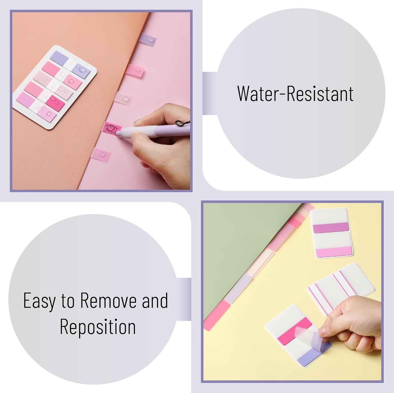 image:imageMr Pen Sticky Index Tabs 500 pcs 21 Sets Pastel  Writable Colored Page Markers for Reading Notes Books Binders Notebook Folders and Classify Files WaterResistantBlossom