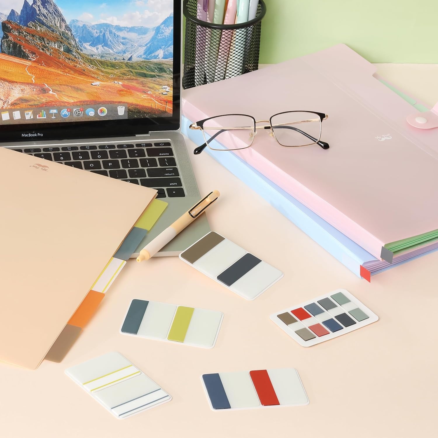 image:imageMr Pen Sticky Index Tabs 500 pcs 21 Sets Pastel  Writable Colored Page Markers for Reading Notes Books Binders Notebook Folders and Classify Files WaterResistantUrban