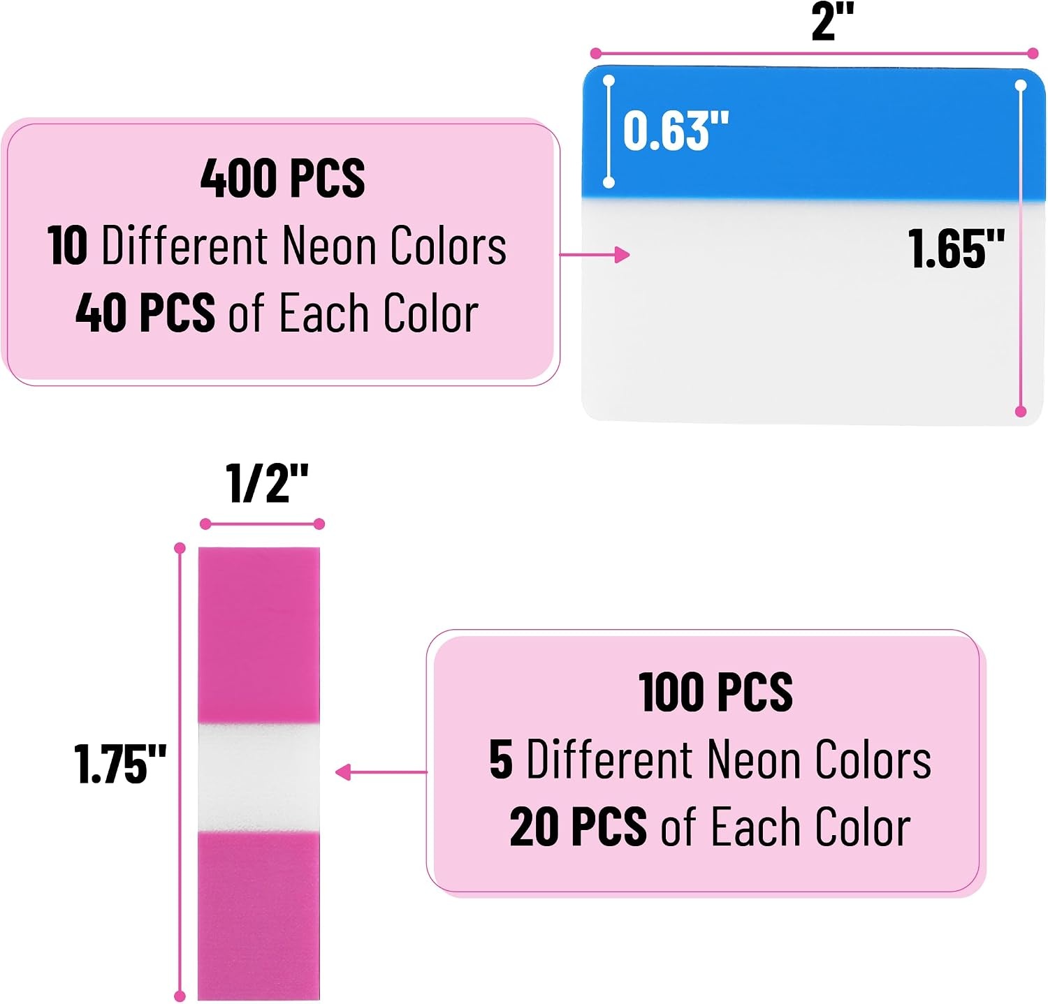image:imageMr Pen Sticky Index Tabs 500 pcs 21 Sets Pastel  Writable Colored Page Markers for Reading Notes Books Binders Notebook Folders and Classify Files WaterResistantFlamingo