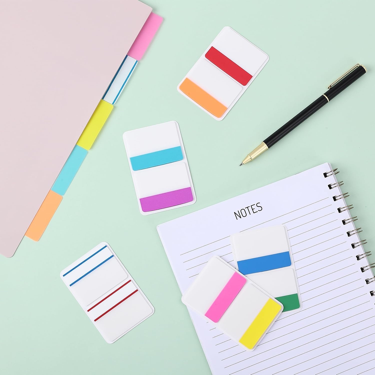 image:imageMr Pen Sticky Index Tabs 500 pcs 21 Sets Pastel  Writable Colored Page Markers for Reading Notes Books Binders Notebook Folders and Classify Files WaterResistantVibrant