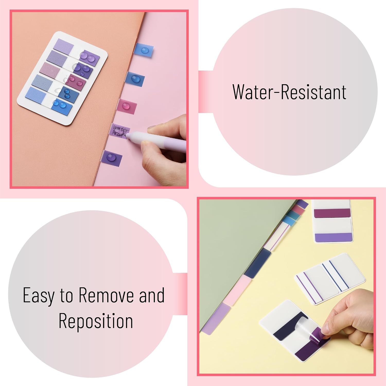 image:imageMr Pen Sticky Index Tabs 500 pcs 21 Sets Pastel  Writable Colored Page Markers for Reading Notes Books Binders Notebook Folders and Classify Files WaterResistantSpace