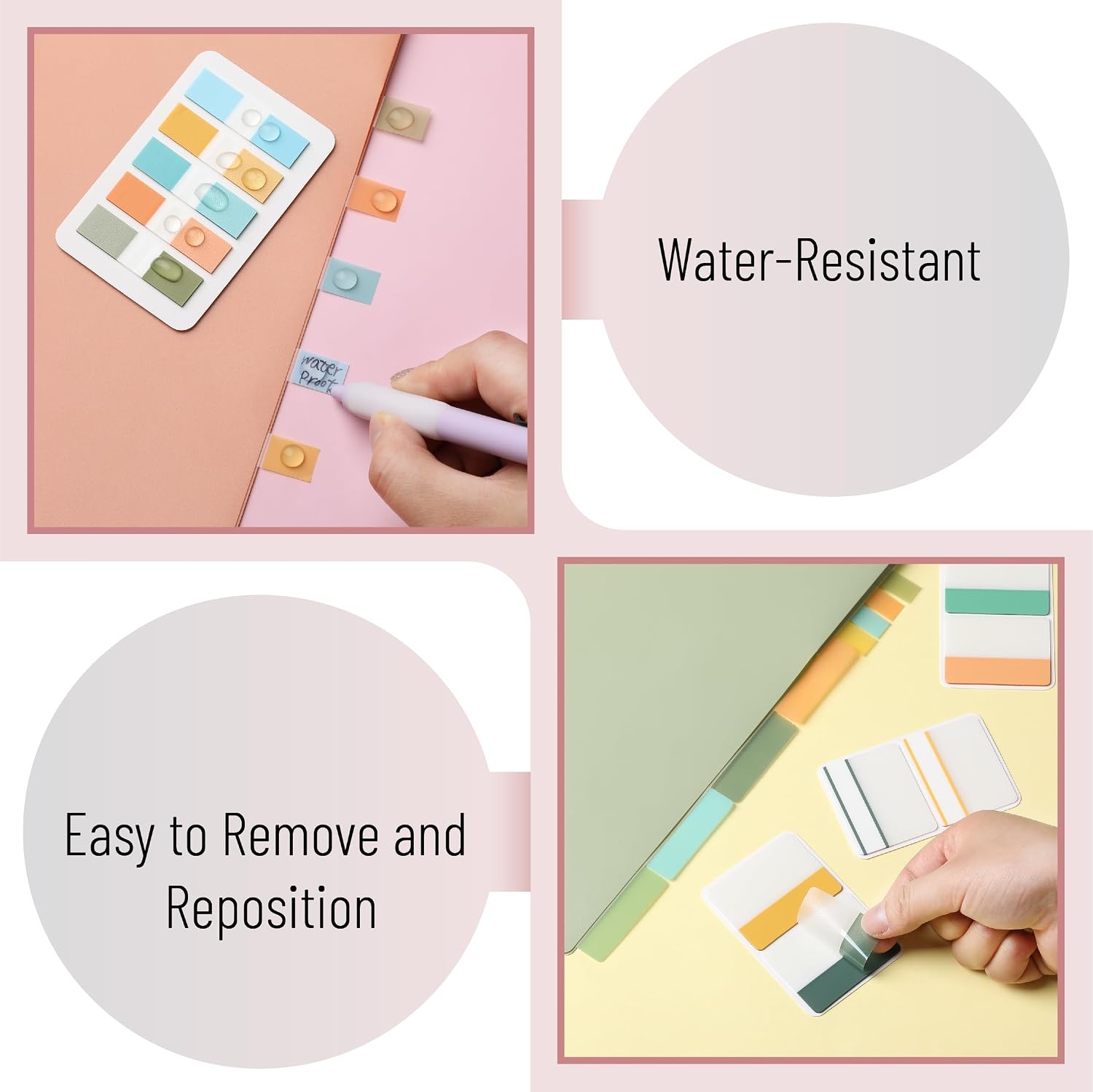 image:imageMr Pen Sticky Index Tabs 500 pcs 21 Sets Pastel  Writable Colored Page Markers for Reading Notes Books Binders Notebook Folders and Classify Files WaterResistantBoho