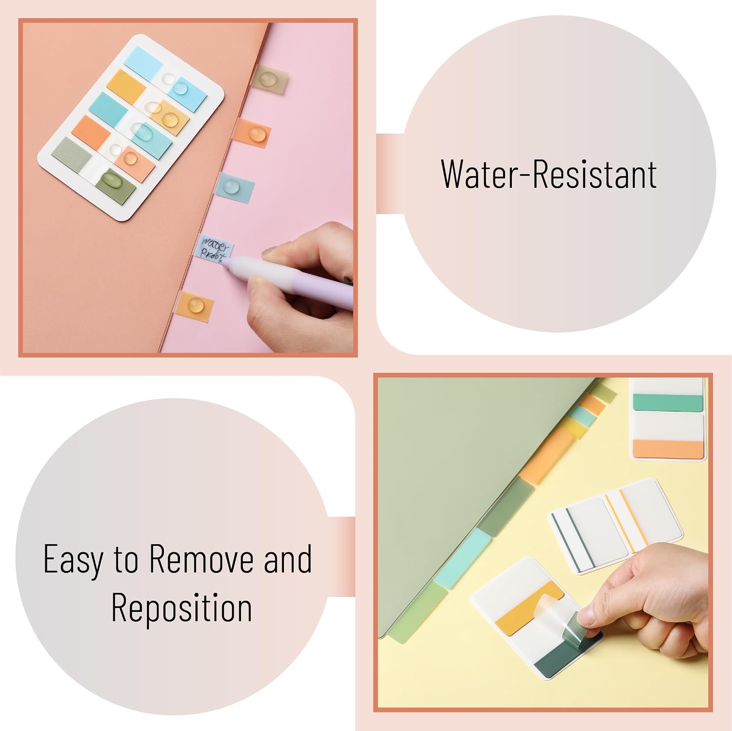 image:imageMr Pen Sticky Index Tabs 500 pcs 21 Sets Pastel  Writable Colored Page Markers for Reading Notes Books Binders Notebook Folders and Classify Files WaterResistantGarden