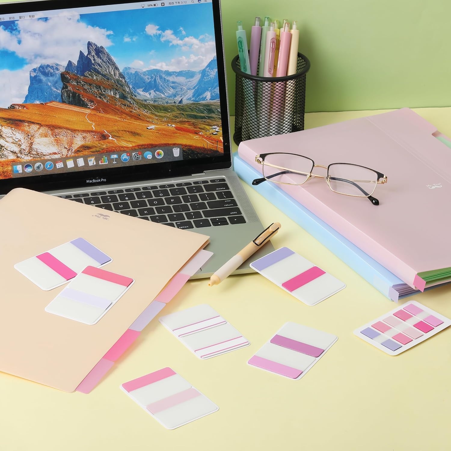 image:imageMr Pen Sticky Index Tabs 500 pcs 21 Sets Pastel  Writable Colored Page Markers for Reading Notes Books Binders Notebook Folders and Classify Files WaterResistantBlossom