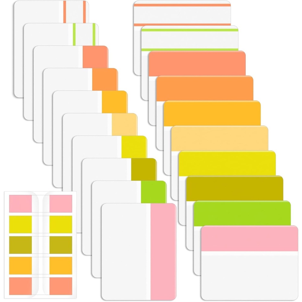 image:imageMr Pen Sticky Index Tabs 500 pcs 21 Sets Pastel  Writable Colored Page Markers for Reading Notes Books Binders Notebook Folders and Classify Files WaterResistantCitrus