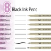 image:imageMr Pen  Art Pens Multiliners Fineliner Ink Pens Set of 8 Technical Drawing pen Pigment Pen Fine Point Black Waterproof for Art Watercolor Sketching Micro Drawing for Bible Journaling8 Tip Sizes02 to 1 mm