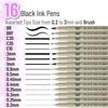 image:imageMr Pen  Art Pens Multiliners Fineliner Ink Pens Set of 8 Technical Drawing pen Pigment Pen Fine Point Black Waterproof for Art Watercolor Sketching Micro Drawing for Bible Journaling16 Tip Sizes02 to 3 mm