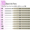 image:imageMr Pen  Art Pens Multiliners Fineliner Ink Pens Set of 8 Technical Drawing pen Pigment Pen Fine Point Black Waterproof for Art Watercolor Sketching Micro Drawing for Bible Journaling10 Tip Sizes015 to 07 mm