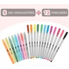 image:imageMr Pen Bible Highlighters and Pens 18 Pack Bible Journaling Kit 10 Colors Gel Highlighters No Bleed and 8 Colors Fineliner Pens Fast Dry and No Smear for Journaling Planner School Supplies