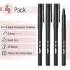 image:imageMr Pen Black Fineliner Pens 4 Pack 05mm Fine Point Permanent Ink  OilBased Quick Dry Smooth Writing Bold Lines Fineliner Marker Pens for Transparent Sticky Notes Planner Journaling