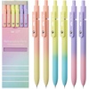 image:imageMr Pen Retractable Fine Point Gel Pens 6 Pack Morandi Barrels Fast Dry Black Ink 05 mm Cute Aesthetic Pens for JournalingGradient Barrels