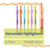 image:imageMr Pen Retractable Highlighters 6 Pack Pastel Colors Chisel Tip Highlighter Marker Set Click Highlighter Markers for Classroom Journaling Study Supplies No Bleed On Standard PagesPastel