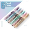 image:imageMr Pen Retractable Highlighters 6 Pack Pastel Colors Chisel Tip Highlighter Marker Set Click Highlighter Markers for Classroom Journaling Study Supplies No Bleed On Standard PagesMuted Pastel