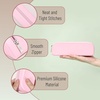 image:imageMr Pen Silicone Pencil Case Aesthetic Pencil Bag for Women Makeup Pouch  Multifunctional Pouch for Stationery Cosmetics and Electrical Goods StorageLight Pink