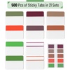 image:imageMr Pen Sticky Index Tabs 500 pcs 21 Sets Pastel  Writable Colored Page Markers for Reading Notes Books Binders Notebook Folders and Classify Files WaterResistantBeetroot