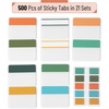image:imageMr Pen Sticky Index Tabs 500 pcs 21 Sets Pastel  Writable Colored Page Markers for Reading Notes Books Binders Notebook Folders and Classify Files WaterResistantGarden