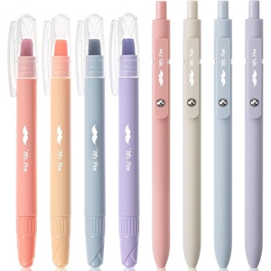 image:imageMr Pen Bible Highlighters and Gel Pens 8 Pack Pastel Colors Gel Highlighters No Bleed Black Ink Gel Pens Fast Dry and No Smear for Bible Journaling Planner School Supplies
