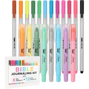 image:imageMr Pen Bible Highlighters and Pens 18 Pack Bible Journaling Kit 10 Colors Gel Highlighters No Bleed and 8 Colors Fineliner Pens Fast Dry and No Smear for Journaling Planner School Supplies