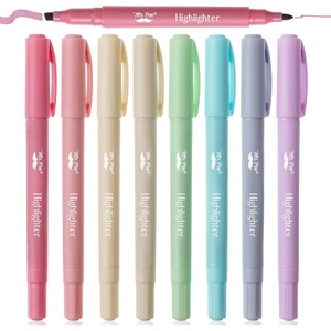 image:imageMr Pen Dual Tip Highlighters 8 Pack Fine amp Chisel Cute Highlighters Assorted Colors Dual Tip MarkersVibrant Colors