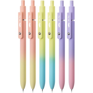 image:imageMr Pen Retractable Fine Point Gel Pens 6 Pack Morandi Barrels Fast Dry Black Ink 05 mm Cute Aesthetic Pens for JournalingGradient Barrels