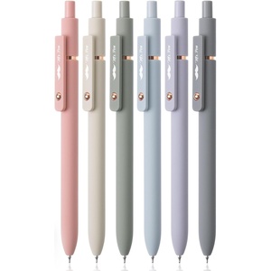 image:imageMr Pen Retractable Fine Point Gel Pens 6 Pack Morandi Barrels Fast Dry Black Ink 05 mm Cute Aesthetic Pens for JournalingMorandi Barrels with Rose Gold Ring