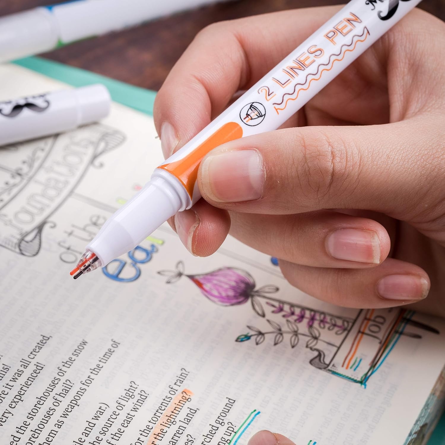 image:imageMr Pen  Double Line Pens 6 Pack Assorted Colors Outline amp 3D Writing Pens for Art