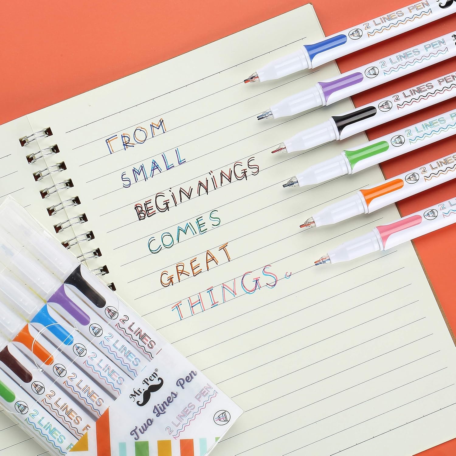 image:imageMr Pen  Double Line Pens 6 Pack Assorted Colors Outline amp 3D Writing Pens for Art