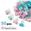 image:imageMr Pen Small Binder Clips 50 pcs 075 Small Size  Pastel Color Metal Binder Paper Clips Paper Clamps for Office Supplies Home School Business Document OrganizingB Pastel