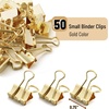 image:imageMr Pen Small Binder Clips 50 pcs 075 Small Size  Pastel Color Metal Binder Paper Clips Paper Clamps for Office Supplies Home School Business Document OrganizingC Gold