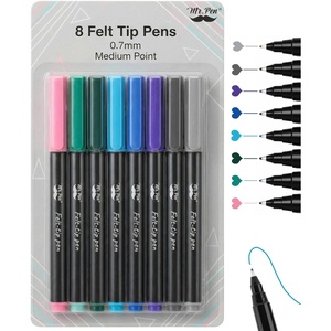 image:imageMr Pen Felt Tip Pens 8 Pack 07mm Assorted Colors Fast Dry  Fine Felt Tip Pens For Arts amp Crafts NoteTaking Journaling Writing School Supplies for Teachers amp StudentsVibrant Mosaic