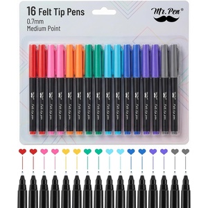 image:imageMr Pen Felt Tip Pens 8 Pack 07mm Assorted Colors Fast Dry  Fine Felt Tip Pens For Arts amp Crafts NoteTaking Journaling Writing School Supplies for Teachers amp StudentsVivid Flow