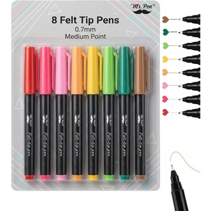 image:imageMr Pen Felt Tip Pens 8 Pack 07mm Assorted Colors Fast Dry  Fine Felt Tip Pens For Arts amp Crafts NoteTaking Journaling Writing School Supplies for Teachers amp StudentsVivid Spectrum