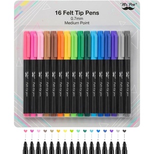 image:imageMr Pen Felt Tip Pens 8 Pack 07mm Assorted Colors Fast Dry  Fine Felt Tip Pens For Arts amp Crafts NoteTaking Journaling Writing School Supplies for Teachers amp StudentsRainbow Mix