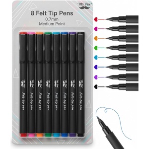 image:imageMr Pen Felt Tip Pens 8 Pack 07mm Assorted Colors Fast Dry  Fine Felt Tip Pens For Arts amp Crafts NoteTaking Journaling Writing School Supplies for Teachers amp StudentsEssential Brights