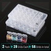 image:imageMr Pen Bead Storage Containers 28 Grids 2 Pack Clear White  160pcs Label Stickers Transparent Small Bead Organizer Box Diamond Art Diamond Painting OrganizerClear White