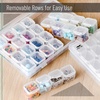 image:imageMr Pen Bead Storage Containers 28 Grids 2 Pack Clear White  160pcs Label Stickers Transparent Small Bead Organizer Box Diamond Art Diamond Painting OrganizerClear White