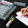 image:imageMr Pen Bead Storage Containers 28 Grids 2 Pack Clear White  160pcs Label Stickers Transparent Small Bead Organizer Box Diamond Art Diamond Painting OrganizerClear Grey